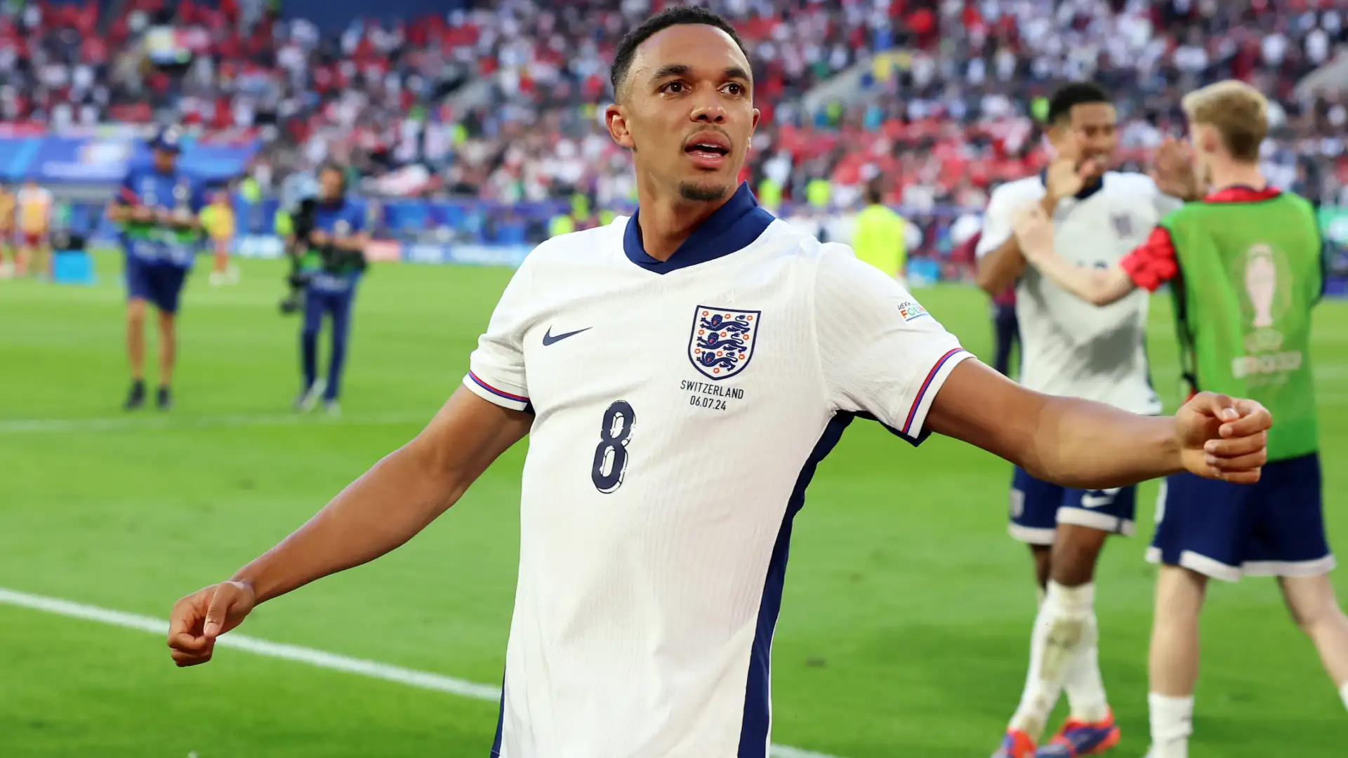 Trent Alexander-Arnold celebrating for England